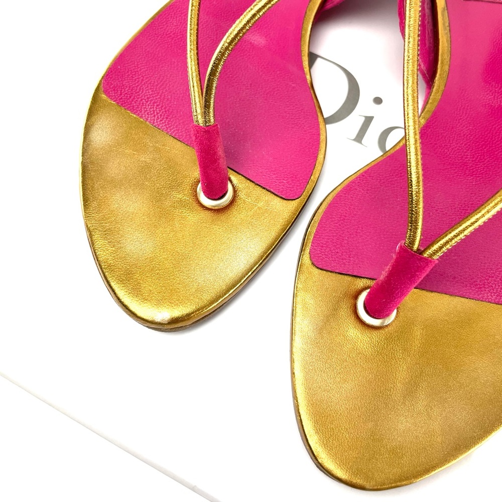 Dior Grecian Fuchsia Suede Sandals - Picture 9 of 12